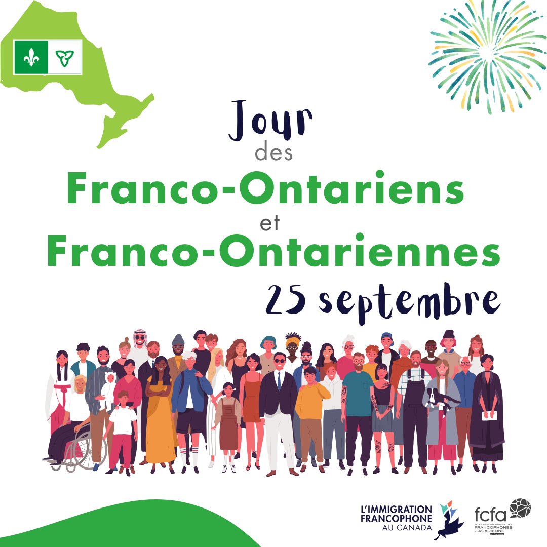 Partout en Ontario, les francophones se réunissent aujourd'hui pour célébrer les belles couleurs de leur drapeau.
À tous et à toutes, on vous souhaite un excellent Jour des Franco-Ontariens et des Franco-Ontariennes en vert et blanc!
#frcan #onfr