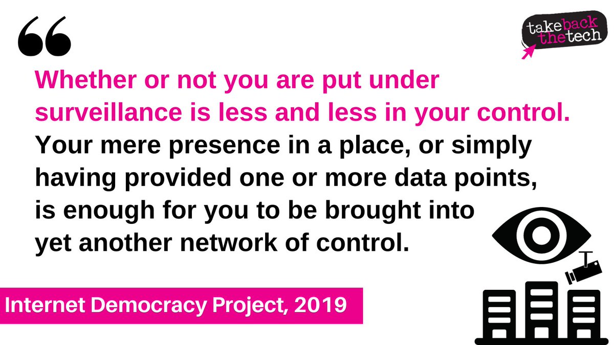 takebackthetech's tweet image. Listen — today, #DataGathering is normalised and we are being tracked, monitored and analysed even by systems that do not have surveillance as a goal.

#TakeBackTheTech by exploring what #GenderingSurveillance can teach us about the multiple ways #surveillance can harm us. 1/4