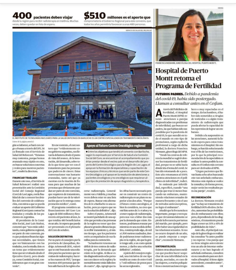 core_los_lagos's tweet photo. 📰✅️ Buenos días! Este lunes el Diario El Llanquihue destaca la reunión que sostuvo el @SSDelReloncavi y la Comisión Social del #CORELosLagos, instancia donde se analiza la derivación de pacientes con cáncer hasta la ciudad de #Bariloche. https://t.co/kpZC7zvW3Y