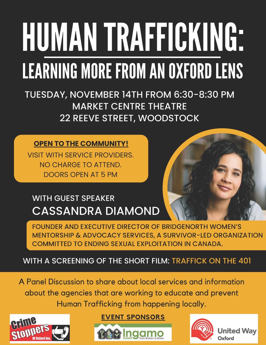 Join us for the "Human Trafficking: Learning More from an Oxford Lens" event!

We aim to shed light on the local impact of human trafficking in Oxford County. It's an opportunity to learn, raise awareness, and take meaningful action to protect our community and support survivors.