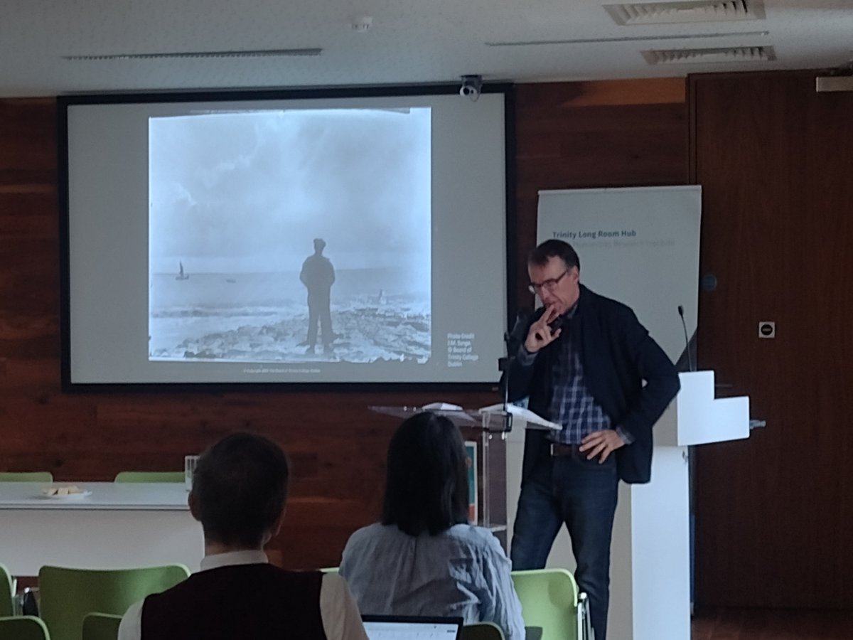 HumanPlusTCD's tweet image. Morash sees a convergence of his ideas of deep time in Ireland in Connemara - with the Marconi power station and the trans-atlantic cable off the Aran Islands. #TcdAHFest #hubmatters
