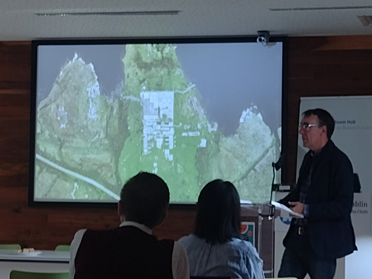 HumanPlusTCD's tweet image. Morash sees a convergence of his ideas of deep time in Ireland in Connemara - with the Marconi power station and the trans-atlantic cable off the Aran Islands. #TcdAHFest #hubmatters