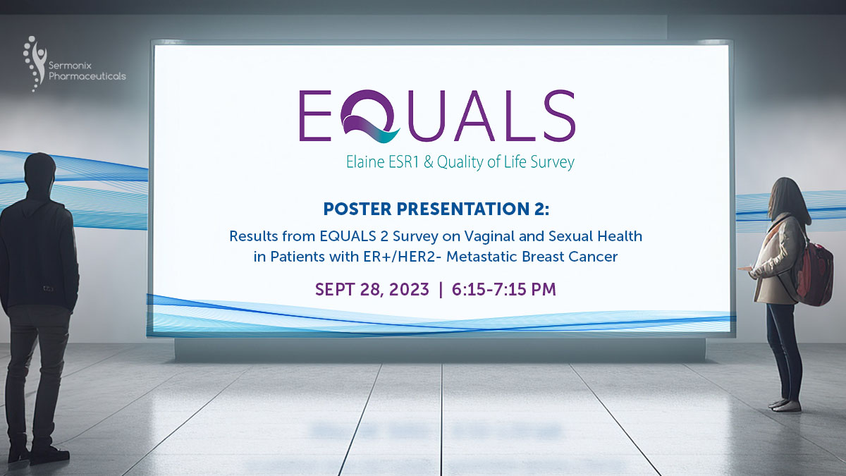 Don’t miss the second of our 2 poster presentations at the @MenopauseOrg Annual Meeting. It summarizes results from the EQUALS 2 survey—providing greater understanding of the vaginal/sexual health concerns in patients with ER+/HER2- #MBC. #ELAINEStudies #BCSM