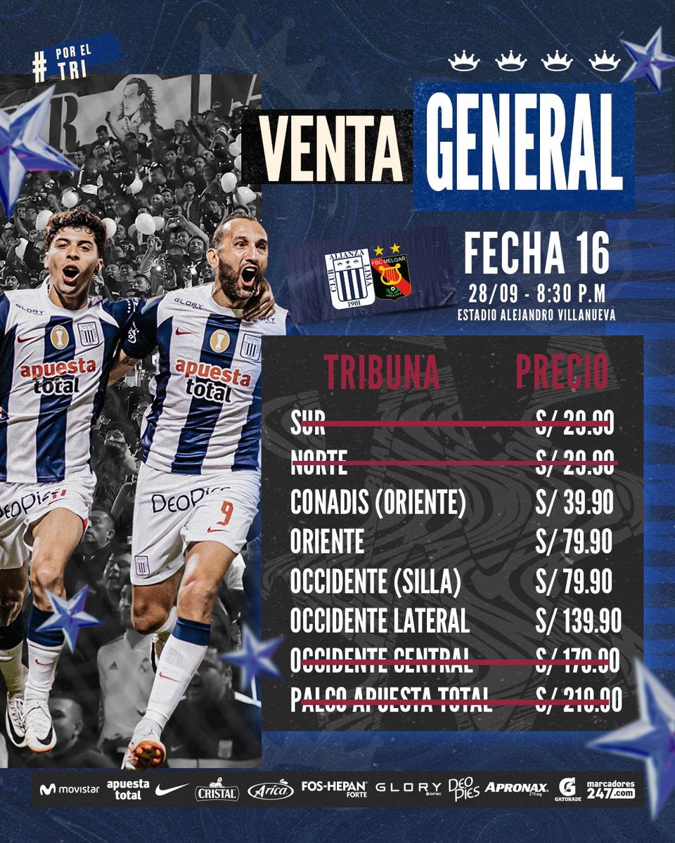 xlldavidllx's tweet photo. SORTEO ENTRADAS
 Voy  a sortear 2 entrada INTRANSFERIBLES
 Alianza Lima vs Melgar 
Jueves 28/09  8:30pm 
tribuna NORTE 
Los  ganadores  se anunciará el miércoles 27/09 08:30 pm 

Requisitos 

Dar Seguir a  mi cuenta  
Dar fav y RT a este post

#AlianzaLima #AlianzaBicampeon #rumboaltri