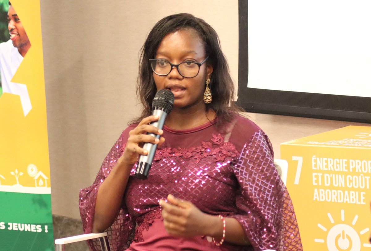African_Y4C's tweet photo. Achieving universal electricity access could reduce the number of  women and girls in poverty by 185 million by 2050.
According to Ariane Apovo, Gender &amp; Climate Coordinator for African Youth4Climate, women must be more included with their impactful innovations. #IActBenin #IACT https://t.co/dkpwJtNaDv