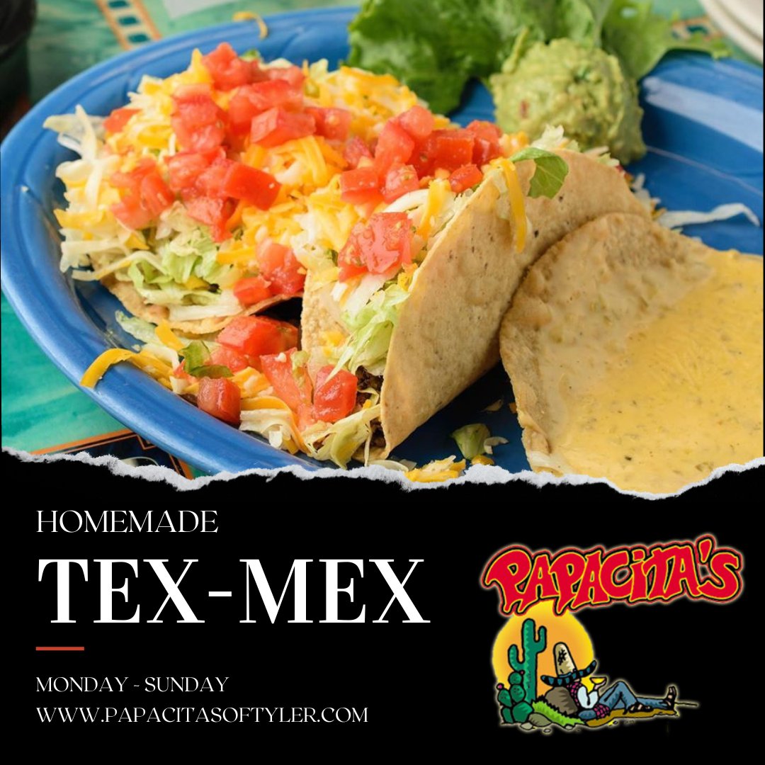 PapacitasTyler's tweet photo. Happy Monday to all of our Amigos! #papacitas #tylertx #homemadetexmex #eatlocal #papacitasoftyler https://t.co/vf3ZayLQpS