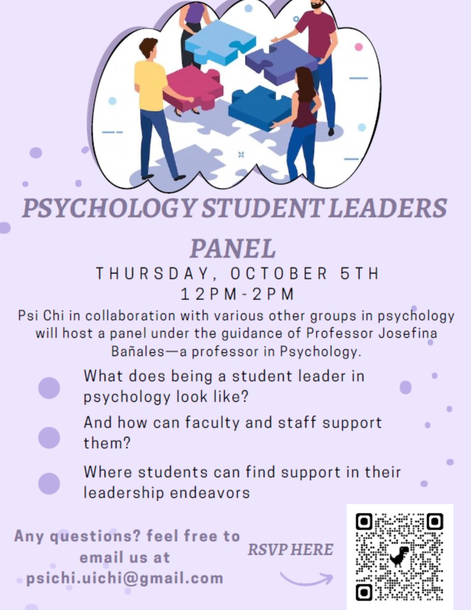 UIC Psi Chi &amp; Dr. Josefina Bañales are co-hosting a panel on next Thursday that aims to spotlight undergraduate student leadership in our department, as well as to foster discussion on how to support undergraduate students’ leadership. Sign up link is in our bio! #UICPsychology
