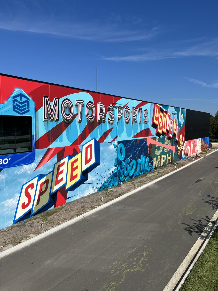 <a href="/TheMotorEnclave/">TheMotorEnclave</a> reveals ‘Motomural’! The artwork is a captivating fusion of motorsports-inspired imagery, vintage roadside elements, and a nod to Tampa’s history. The mural is poised to become an iconic symbol at the primary crossroads connecting Tampa &amp;  Orlando! #tampa #art