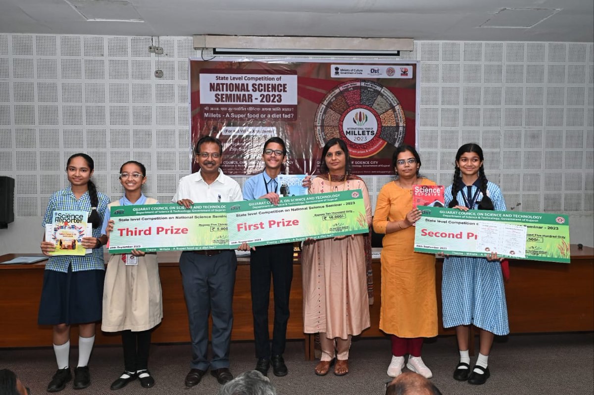 narottamsahoo's tweet photo. Hon'ble PM emphasizes the significance of #Millets, calling them #ShreeAnna.
He reminds us that #Shree goes beyond #food or #farming, symbolizing the deep-rooted value in our #traditions.
Today, in the #StateScienceSeminar, our young minds celebrate the #nourishment and #culture these #grains bring to our #lives!