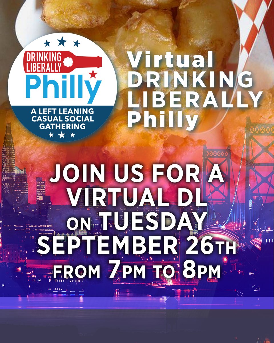 LiberalPhilly's tweet photo. Virtual DL Philly - I Tried Cheese Curds Edition, Tues. Sep. 26th, 7 PM until 8 PM (or so...).
Spoiler alert: They're fried chunks of cheese.
Hear about last week's annual Living Liberally conference in Milwaukee.
We look forward to chatting with you,  -JP https://t.co/eJuuItLVky