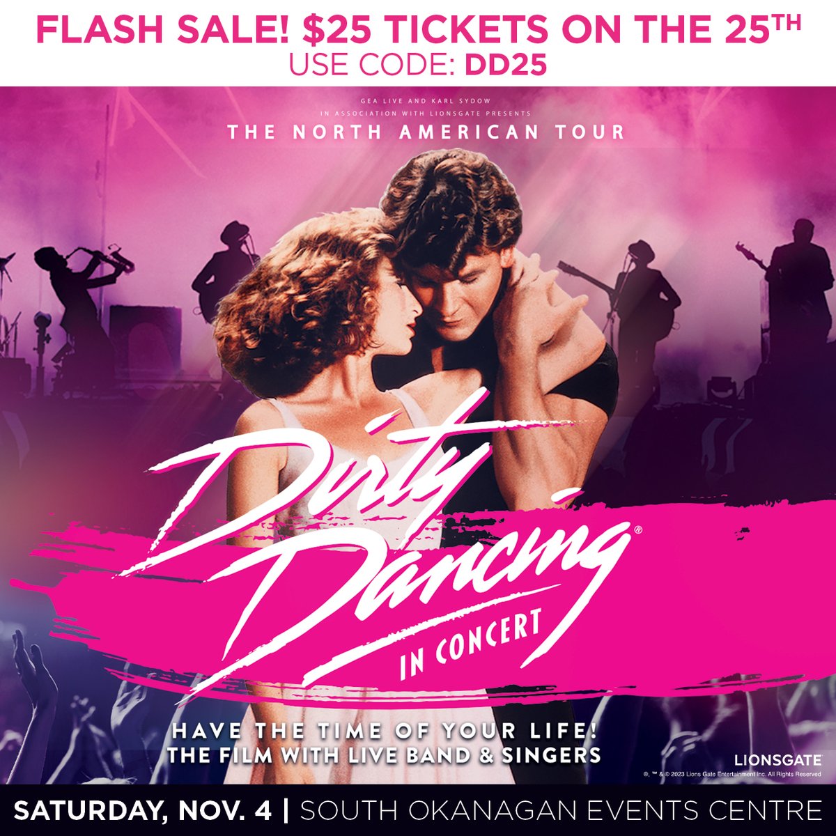 THIS JUST IN 💥 $25 TICKETS ON THE 25TH TODAY ONLY use code 'DD25' before 11:59PM tonight to secure your Dirty Dancing: In Concert tickets for only $25! 💃 Enter the promo code here 🎫 bit.ly/EventPromoCode