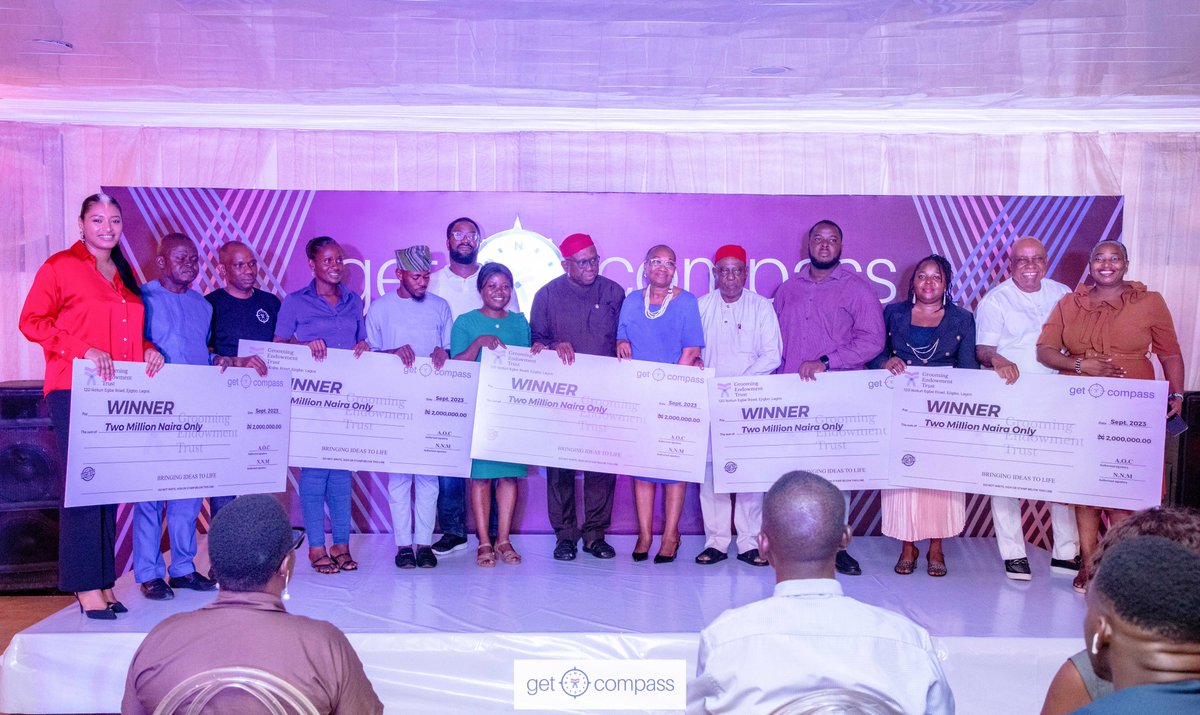CREM_Nigeria's tweet photo. A cross section of the winners of the 2023 Edition of the Get-Compass Grant sponsored by Grooming Center and facilitated by the Centre for Research in Enterprise and Action in Management - CREM.

#CREMNigeria #GroomingCentre #GroomingEndowmentTrust #GET #Grant #Businessowners https://t.co/To2DYgRoQI