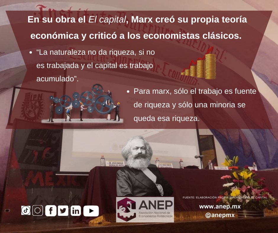 anepmx's tweet photo. Según Marx, el verdadero capital no reside en el dinero, sino en el trabajo humano y la creatividad. La verdadera riqueza se encuentra en la habilidad de crear y compartir. 💼💡🌱 #Marx #Capital #Riqueza https://t.co/NFMEEC2nIG