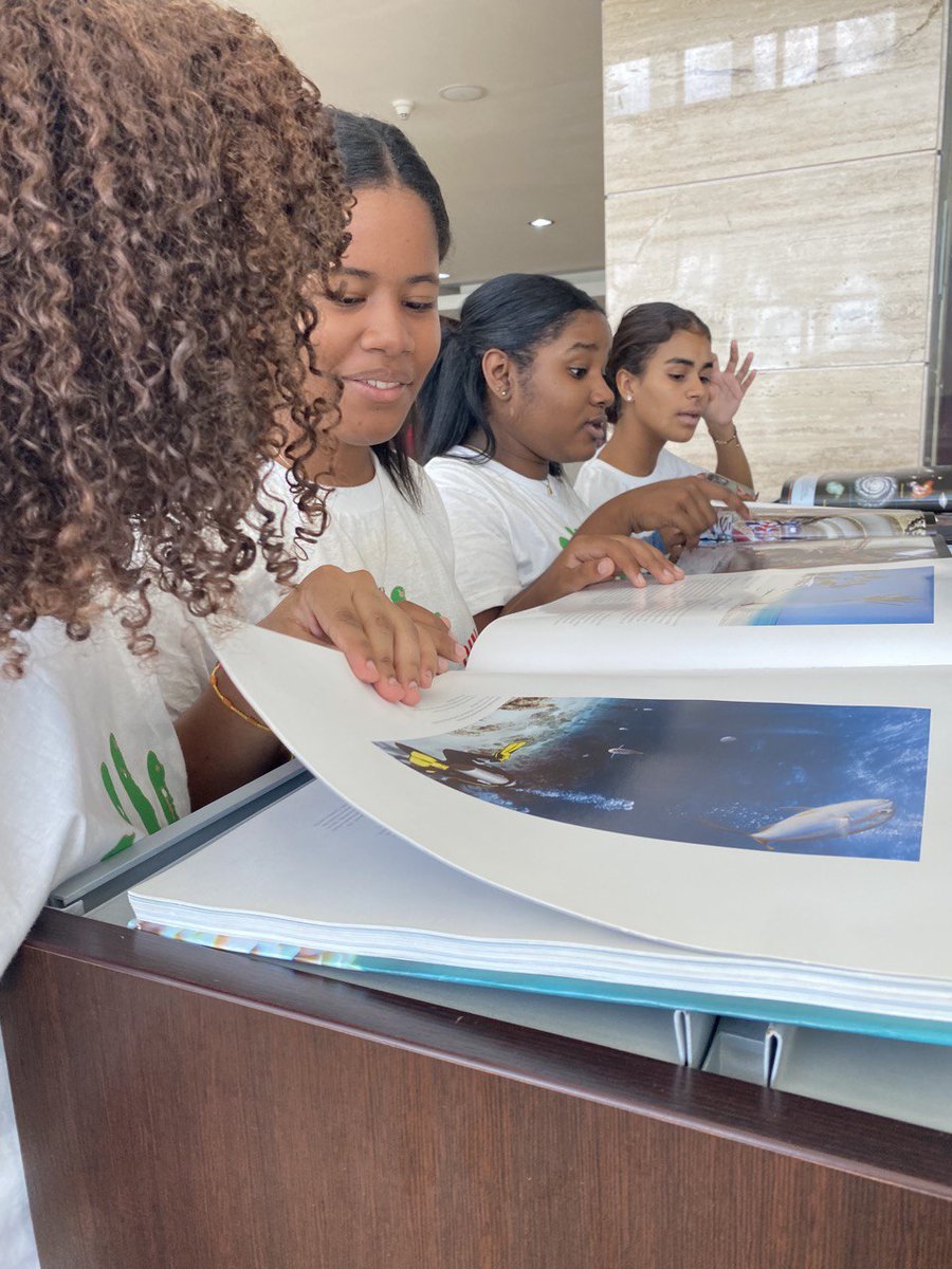 VISITA INESPERADA
¿Y quién dijo que no les gustan los libros? Ellas andaban con sus profes y subieron a conocer nuestra sala de lectura: los álbumes de la colección de referencia las mantuvieron atrapadas largo rato. Sus caras de asombro son inolvidables. No se querían ir.