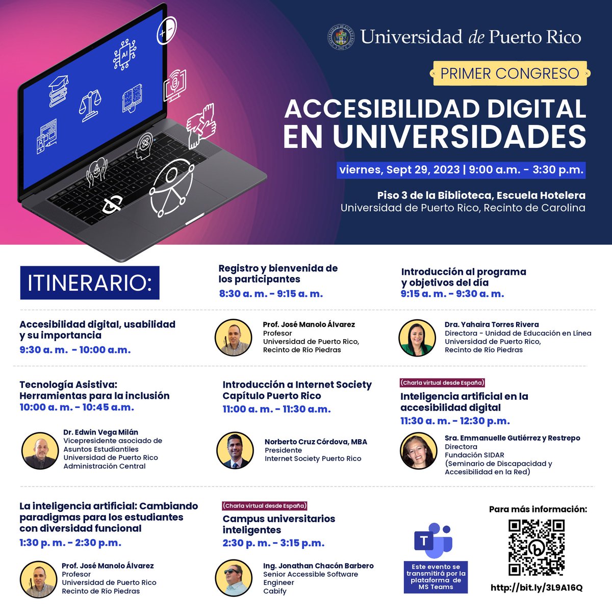 PRIMER CONGRESO DE ACCESIBILIDAD DIGITAL EN LAS UNIVERSIDADES 2023

Aquí los detalles de la actividad 👇
accesibilidad.upr.edu/en/primer-cong…