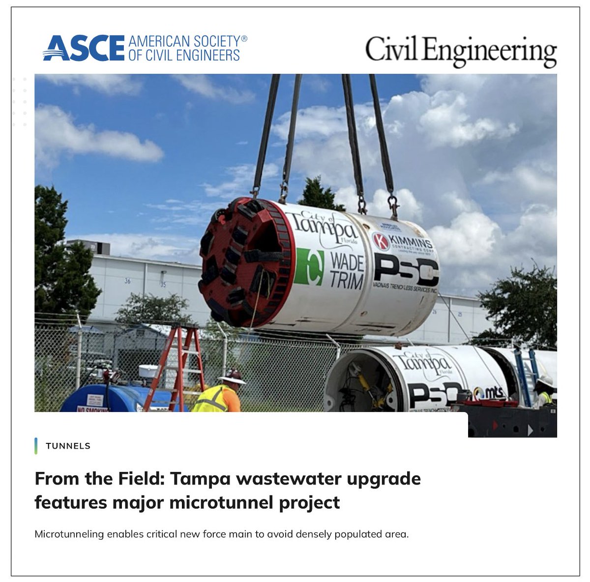 Kimmins Contracting (@kimminscontract) on Twitter photo Honored to be featured by <a href="/ASCETweets/">ASCE Headquarters</a> on one of our largest projects ever. Learn how we partnered with <a href="/CityofTampa/">City of Tampa</a>, <a href="/WadeTrim/">Wade Trim</a>, Brierley Associates, and <a href="/PrimServices/">Primoris Services Corporation</a> on one of the longest #microtunnels in NA. Read article here: tinyurl.com/2uye5spk
#Kimmins100 #DesignBuild Honored to be featured by <a href="/ASCETweets/">ASCE Headquarters</a> on one of our largest projects ever. Learn how we partnered with <a href="/CityofTampa/">City of Tampa</a>, <a href="/WadeTrim/">Wade Trim</a>, Brierley Associates, and <a href="/PrimServices/">Primoris Services Corporation</a> on one of the longest #microtunnels in NA. Read article here: tinyurl.com/2uye5spk
#Kimmins100 #DesignBuild