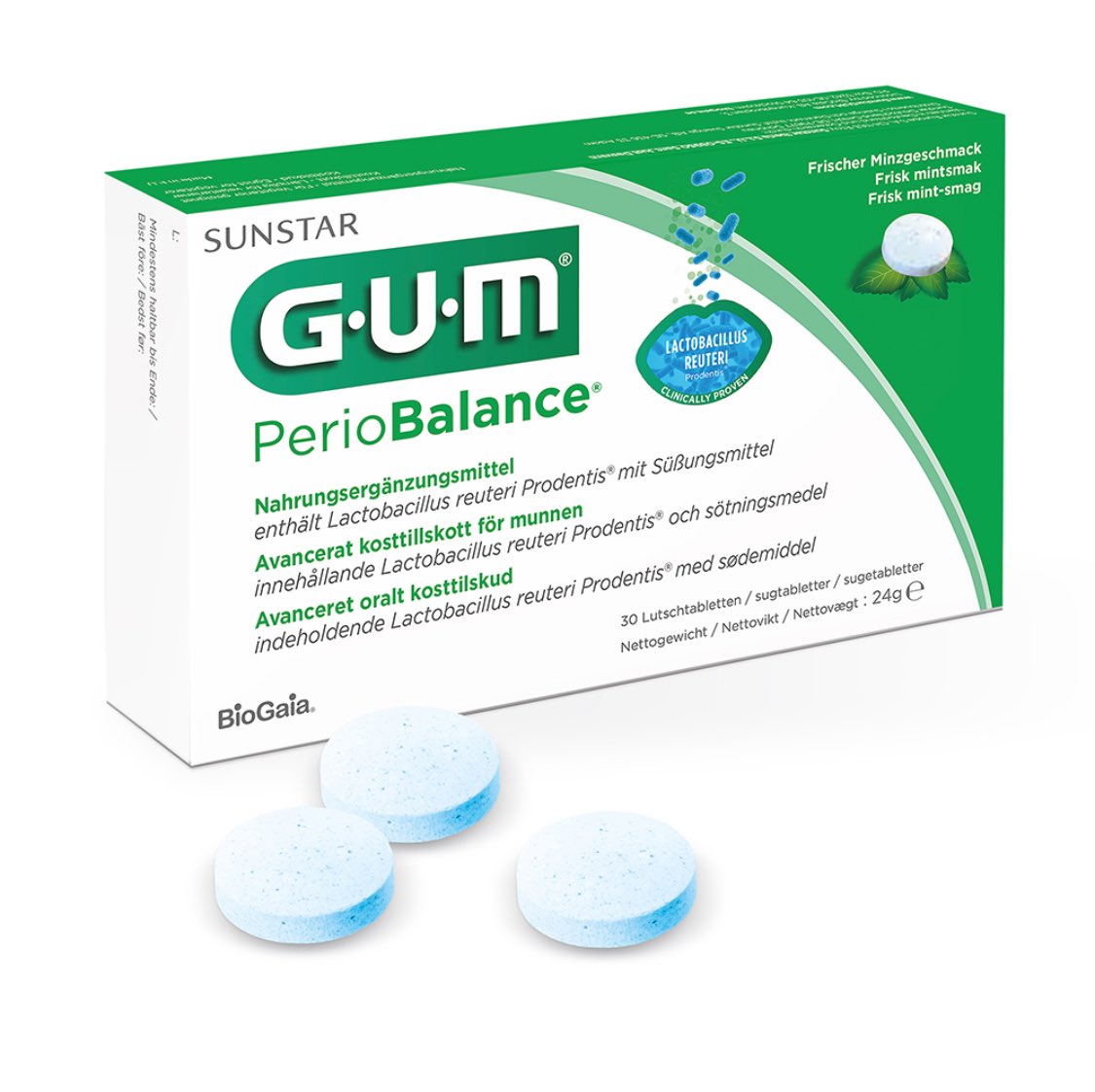 Canine_86's tweet photo. GUM PerioBalance

حبوب مص تحتوي على بكتيريا اللاكتوباسيلوس ريوتري النافعة يوصفها أحيانا أطباء الأسنان أثناء علاج إلتهابات اللثة لتعزز من صحة اللثة. وتوصف أيضا للحوامل لتعزيز صحة اللثة.

يفضل استخدامها مرتين باليوم. https://t.co/i1HXh3CTdK
