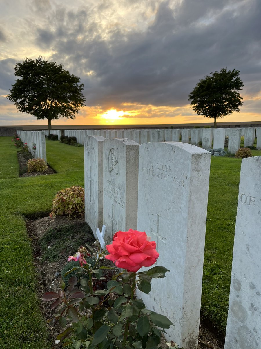 Ovillers Military Cemetery this evening.