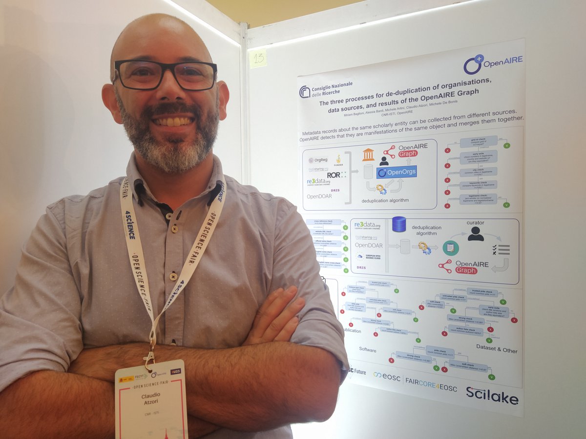 SciLake_project's tweet image. Claudio Atzori @kloud139 from @IstiCnr presented methods for disambiguating multiple entities in the #OpenAIREGraph at the #OSFAIR2023 poster session this afternoon!

🔗Check out the poster: opensciencefair.eu/posters/the-th…