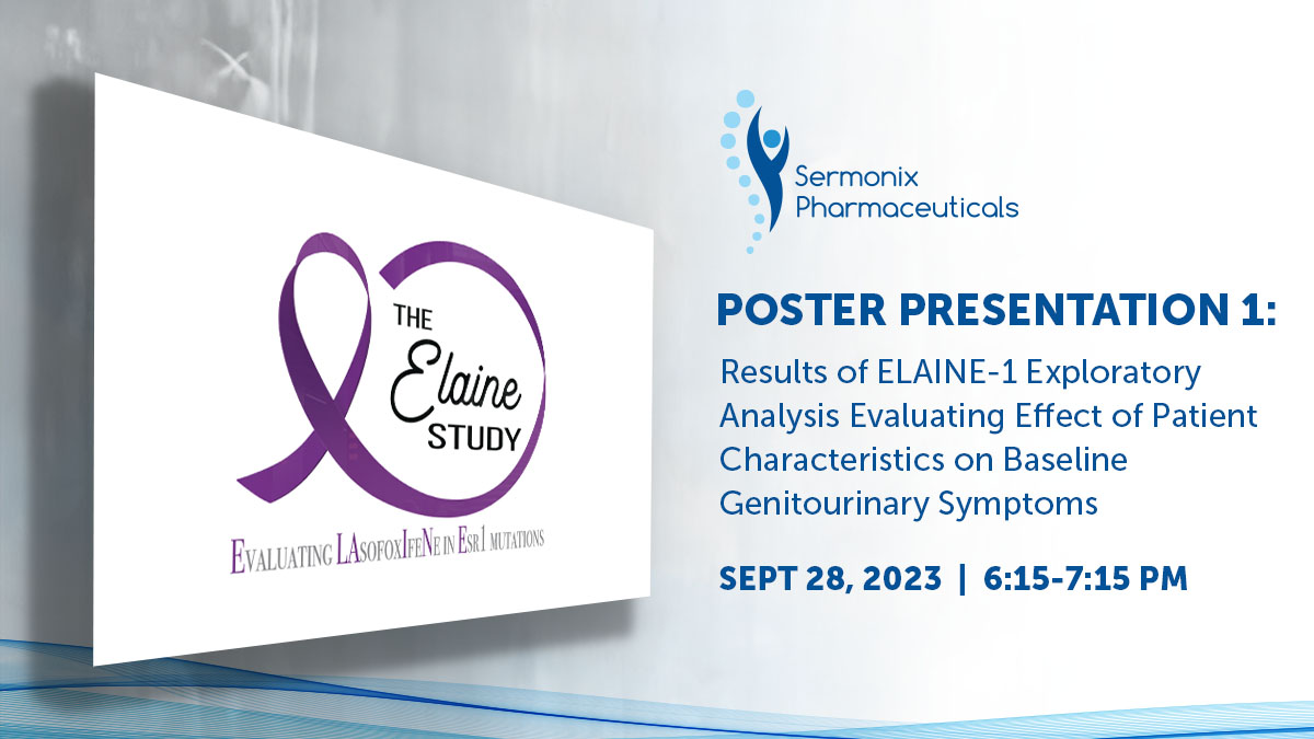 We are proud to announce the first of 2 poster presentations at the @MenopauseOrg Annual Meeting in Philadelphia next week—examining baseline vaginal and vulvar symptoms in patients with ESR1-mutated, ER+/HER2- metastatic breast cancer. #ELAINEStudies #BCSM
