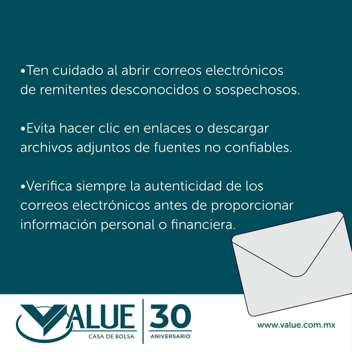 ValueGF's tweet image. Protege tu información en línea y mantén tus activos financieros seguros. En Value, nos tomamos en serio la ciberseguridad. Aprende los mejores consejos y prácticas para protegerte contra las amenazas cibernéticas. #valuegf