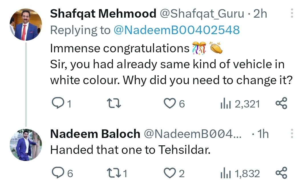 Jhagra's tweet photo. Only in Pakistan...
A few screenshots that show what is really wrong with this country.

Today's DMGs spend their days signing 3MPO orders for illegal arrests, while posting about their shiny new official vehicles (we learn that a similar one in white has been handed over to the Tehsildar, because it wasn't new enough). These must be the ones the caretaker Punjab govt spent Rs 2 billion on recently.

I had always assumed, and was told that civil servants cannot keep a media profile, and that they are servants of the public.

Clearly, not the case.

But it's the examples they see...

Today, IG Punjab proudly appeared in a self promotion popular TV show, while in the evening re-arresting women finally given bail after 140 days.

Another civil servant seems to be trying his best to cause a civil war between two provinces using publicly available information.

The youngster here can only do what he learns from his seniors. Congratulations Nadeem on the shiny new car!

PS. The screenshots because the original tweet was deleted as I was reading it, but mercifully the post must be retained in the short term local memory of the app.
