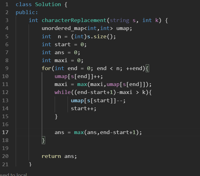 KhatikSwwapnil's tweet photo. Day 58 of #100DaysOfCode 🚀: Mastered 'Longest Repeating Character Replacement' using #Cplusplus 📷 #CodingChallenge #ProgrammingWin #LeetCode #code #programming #coding #codinglife https://t.co/aXeKYiV9Lu