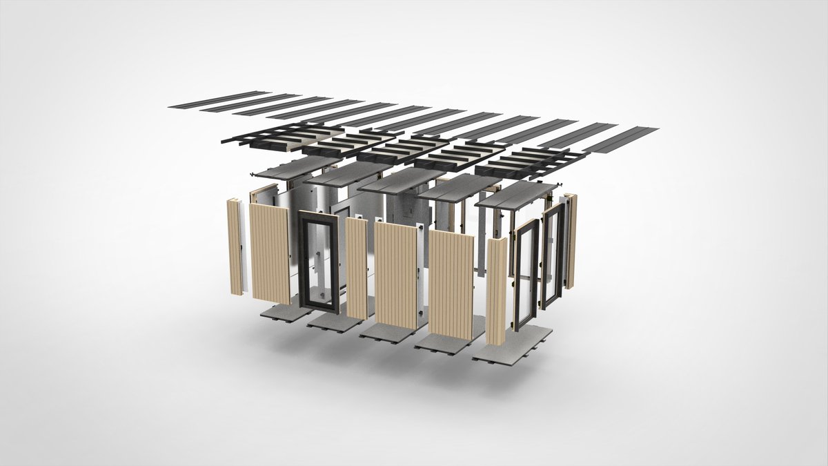getkrava's tweet photo. Enabling the Krava system to effortlessly develop larger backyard homes and ADUs with full customizability options and even a bathroom add-on.

Take a closer look at the exploded view of a K3. https://t.co/I3xhO980Ub