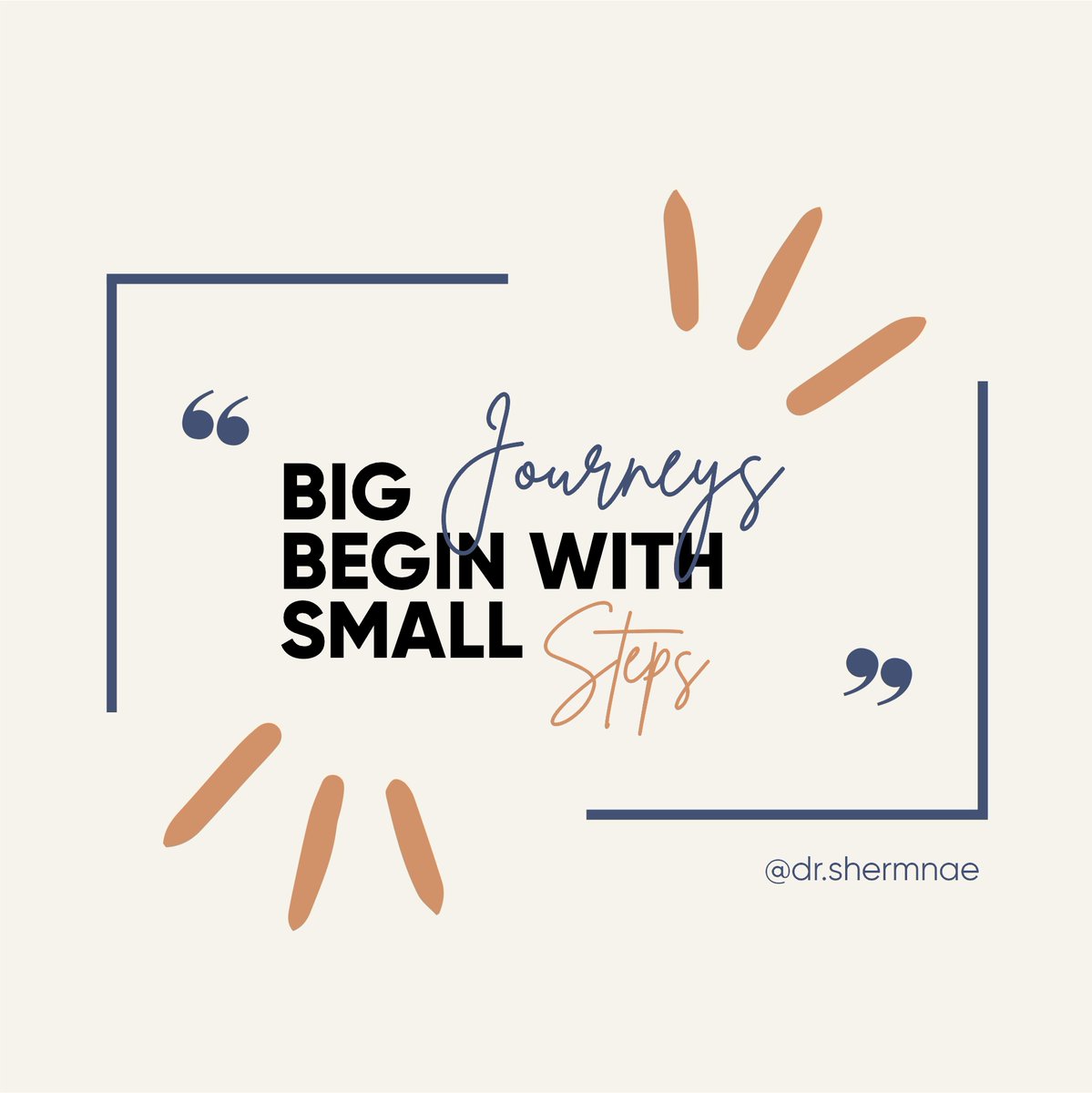 Starting small, but dreaming big! Every big journey starts with those tiny steps forward.

#dreambig #smallsteps #journeyahead #drshermnae #personalcoach #success #business #inspiration #selflove #alignment #transformation #meditation #empaths #selfempowerment #vulnerability