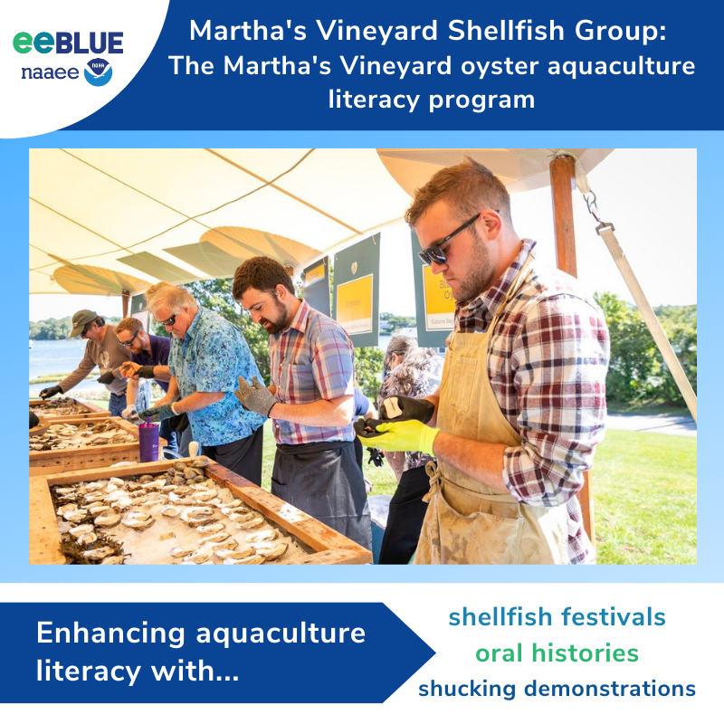 NOAAeducation's tweet photo. #eeBLUE #AquacultureLiteracy grantees at Martha’s Vineyard Shellfish Group welcomed 900 people to the first ever Martha’s Vineyard Oyster Fest! Celebrate #AquacultureWeek with us by learning more at: https://t.co/zcyFclNCNf @thenaaee https://t.co/AdhywJEvDf