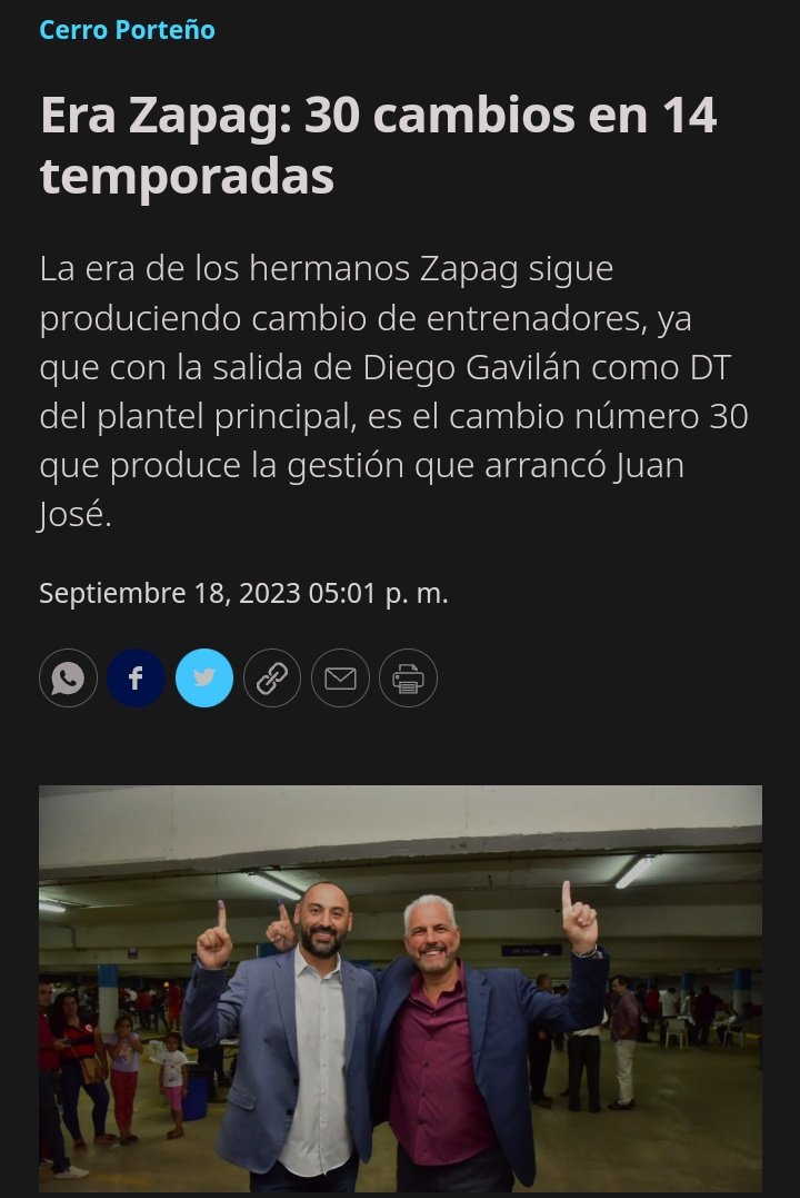 julioullon's tweet photo. Que un presidente se refiera a socios vitalicios de una manera tan despectiva como "pela gatos", debe ser un gran llamado de atención para el hincha cerrista. 

Hablan de una administración brillante. Cerro rescindió con más de 23 técnicos, cambiando un total de 30 (3 dts en 9 meses) ganando 6 torneos en 14 años y endeudando al club de manera totalmente imprudente. Cerro está detrás de Libertad y Olimpia en torneos ganados en la última década. 

Sobre los insultos personales, no caeré en esa bajeza. Eso sólo expone la falta de argumentos para justificar los pésimos resultados deportivos de esta actual administración.

A las difamaciones personales y mentiras, seguiremos respondiendo con los resultados y las estadísticas. Los números y datos están a la vista de todos, esa es la única verdad. 

En las expresiones de la cabeza de un club, se reflejan los fracasos y la incapacidad para construir una institución exitosa. Ni los discursos soberbios y versos alejados de la realidad podrán cambiar el duro presente en el que introdujeron a Cerro Porteño. Lo dicen los datos: el apellido Zapag es el antónimo de fútbol.