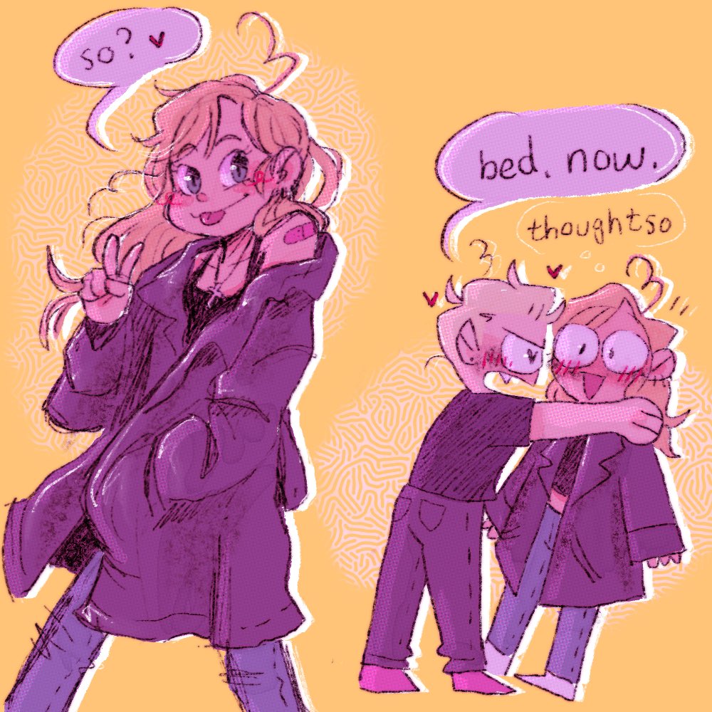 roadkillsunday's tweet image. comm of buffy wearing spikes jacket 🖤💜 #spuffy #btvs