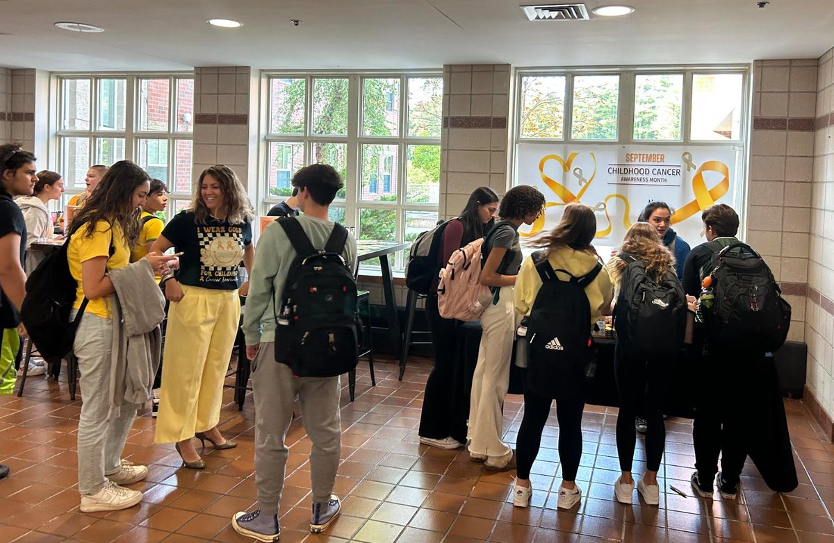 NipmucRegional's tweet photo. Thank you to Ms. Annunziata for bringing awareness to childhood cancer.  Students and faculty members wore yellow in honor of September being National Childhood Cancer Awareness month and were able to join together to reflect and learn how this disease affects so many. https://t.co/K2IM7nTo95