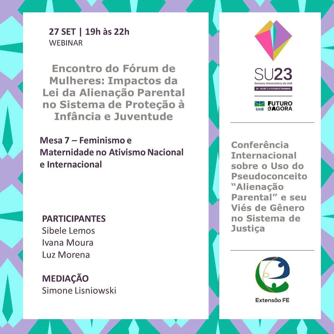 ceamunb's tweet photo. 📢PARTICIPE!  

O evento começa hoje e compreenderá de quatro dias de encontro de mulheres, mães e demais ativistas de movimentos sociais para consolidar o documento do fórum para apresentação no Congresso Internacional de Enfrentamento da Lei de Alienação Parental. https://t.co/VikLRLHe0L
