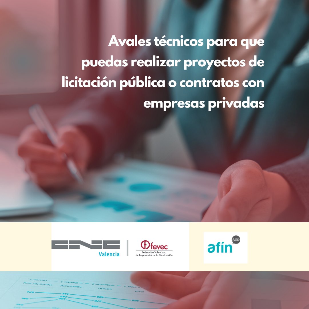 FEVEC_Valencia's tweet photo. FEVEC colabora con @SGRvlc, de esta forma las empresas asociadas se pueden beneficiar de unas condiciones especiales.
✅ Accede a avales técnicos para que puedas realizar proyectos de licitación pública o contratos con empresas privadas.
#Fevec #financiación https://t.co/K0JRuyKaPw