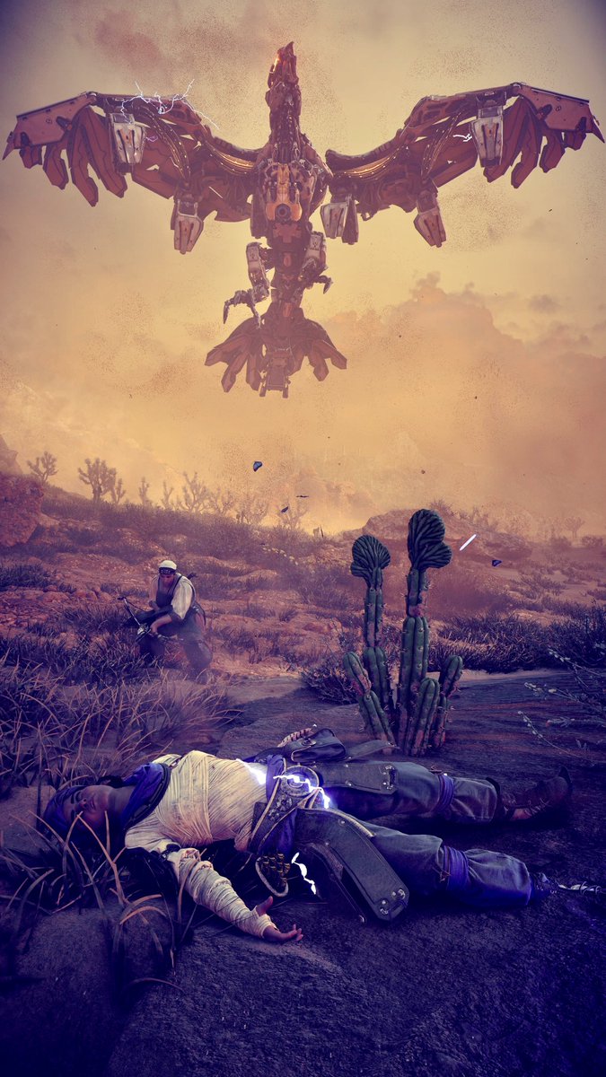 HorizonJade79's tweet photo. Repost
To kill a Stormbird
#Aloy (fallen)
#Morlund (freaking out)
#MachineMonday
#HorizonForbiddenWest https://t.co/PeBUlqvQ8X