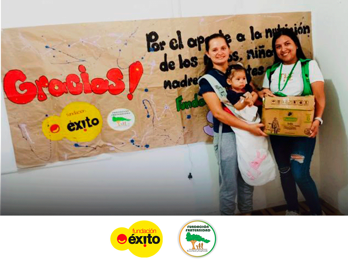 FunFraternidad's tweet photo. La Fundación Éxito en alianza con la Fundación Fraternidad,  aporta 200 complementos nutricionales a población madres gestantes menores de edad, con malnutrición y a niños y niñas menores de 1 año con desnutrición.

@Fundacion_Exito
#ConLasGoticasNutrimosVidas https://t.co/j1dxd2wKi4