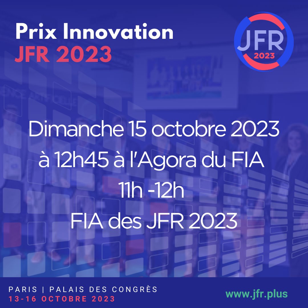Depuis 3 ans, la SFR valorise les partenaires industriels qui portent des innovations dans différents domaines de l’imagerie médicale à travers les Prix Innovation JFR.  ow.ly/3V8y50PPc9V 📆Remise des prix : dimanche 15 oct. 12h45 - Agora FIA