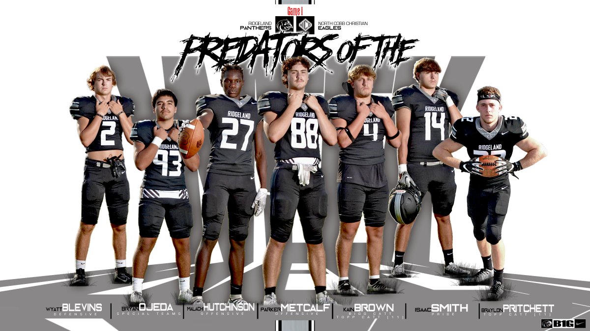 Hard to believe its halfway over.  Congrats to our Predators of the Week for the first 3 games. #CLAWSout #B1Gthings <a href="/RidgelandVideo/">Ridgeland Video</a> <a href="/RidgelandHigh/">Ridgeland Panthers</a> #buildingCHAMPIONS_RHS