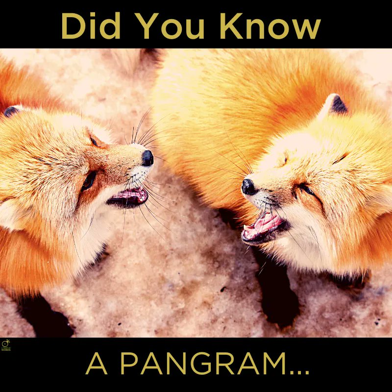 Did you know that a pangram is a sentence that uses every letter in the alphabet. 

Here's an example: “The quick brown fox jumps over the lazy dog”.

#DidYouKnow #HappyMonday #FunEnglishFacts #copywriters #BusinessContent #content #CreativeWords