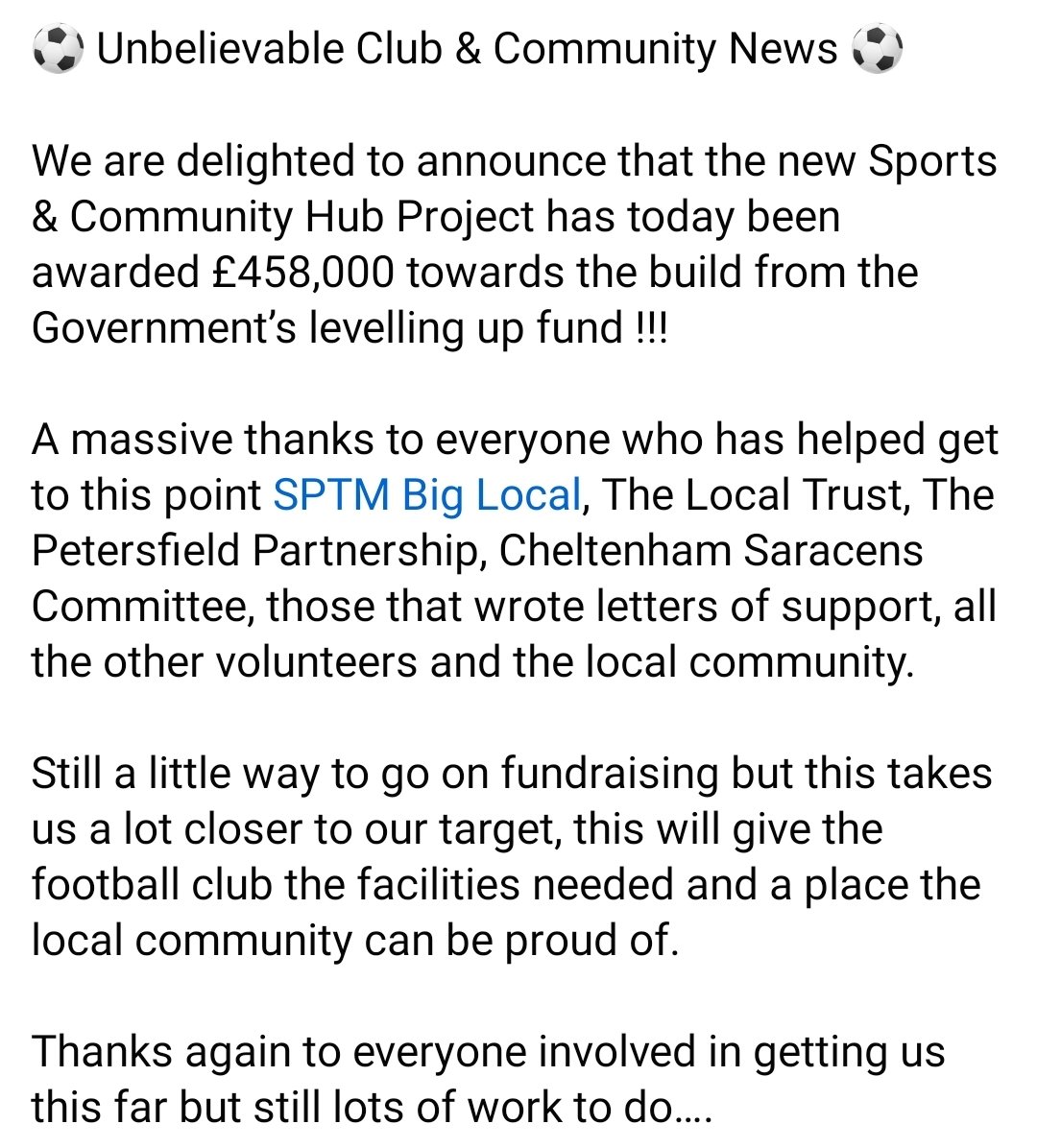 Cheltenham Saracens FC tweet media