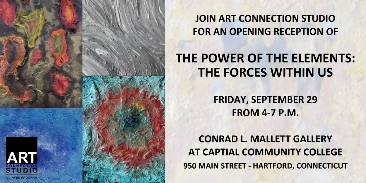 Art Connection Studio is celebrating their newest exhibition with a reception this Friday, 9/29! Join us at <a href="/ctstatecapital/">ctstatecapital</a> to view the artwork &amp; meet some of the artists. All artists receive a percentage of each piece sold. We hope to see you there! vinfen.org/event/the-powe… 🎨