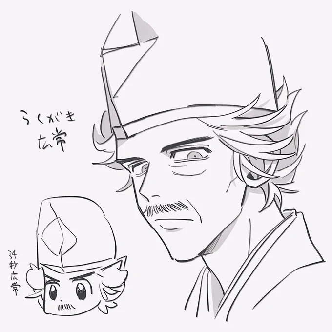 #鎌倉殿の13人 
#殿絵 
落書き広常🐓
この角度の顔ばかり描いちゃう 
