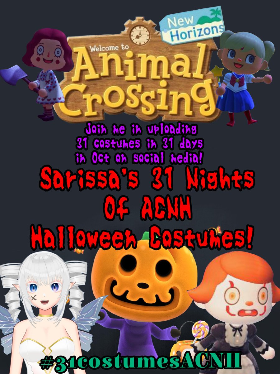 Pls share and invite your friends to join me!!! Use the hashtag #31costumesACNH #acnhhalloween #Halloween #acnh