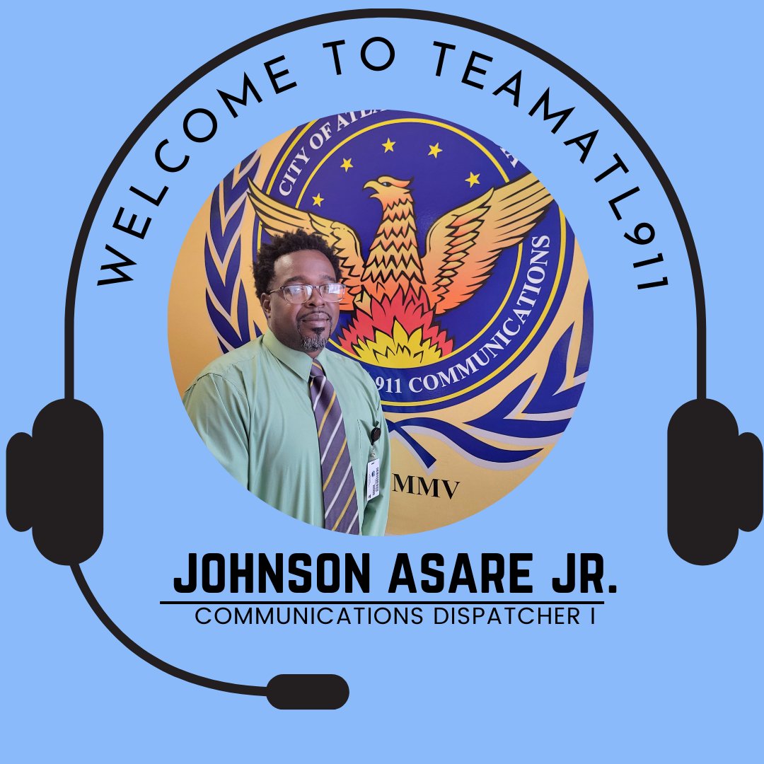 TEAMATL911's tweet photo. City of Atlanta E-911 Welcomes Johnson Asare Jr. to TEAMATL911

Johnson says that he JUMPED at the opportunity to be a Dispatcher with Atlanta 911.

We are thrilled that he landed in the right place and we look forward to all the great things you will do as a part of TEAMATL911! https://t.co/ZlG0tz86Q1