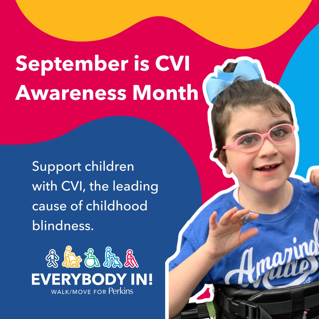 PerkinsVision's tweet photo. Everybody In! Walk/Move for Perkins is just FIVE sleeps away and we could not be more excited ๐
Join our Perkins community on 9/30 and #MoveForPerkins to support children with #CVI, the leading cause of childhood #Blindness ๐
Register today: https://t.co/67Hip8cJEb https://t.co/f1rGd1r1JS