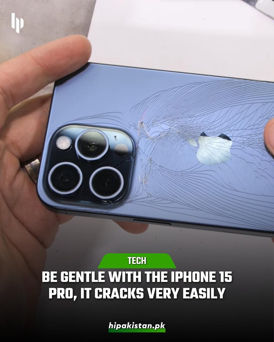 hipakistanpk's tweet image. Apple's iPhone 15 Pro: 1 step forward, 2 steps back. The new repair-friendly back glass panel is a win, but it's prone to easy breaks! 

 #iPhone15Pro #TechNews #durabilitytest #hipakistan