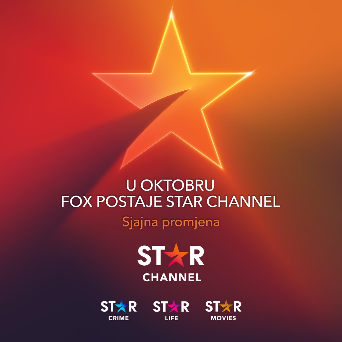 TelemachBH's tweet photo. Vijesti iz svijeta zabave! 🌟
 
Od 1. oktobra, FOX kanali postaju STAR. 📺
STAR kanali ostaju dom akcije, drame i smijeha uz omiljene serije poput "Simpsona", "Castle" i drugih novih naslova. 🎉
Nastavi da pratiš vrhunski sadržaj na STAR Life, STAR Crime i STAR Movies kanalima. https://t.co/89goko4v2N