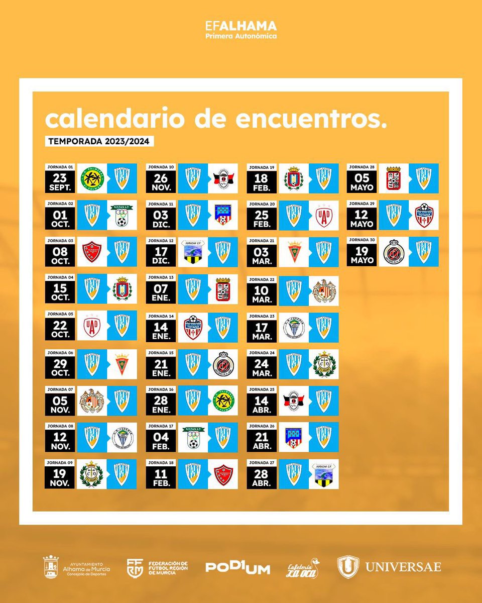 efalhama's tweet photo. 📆Nuestro calendario de 1a Autonómica para que no os perdáis ninguno de nuestros encuentros AFICIÓN 🤍💙 https://t.co/FEcvTVNalX