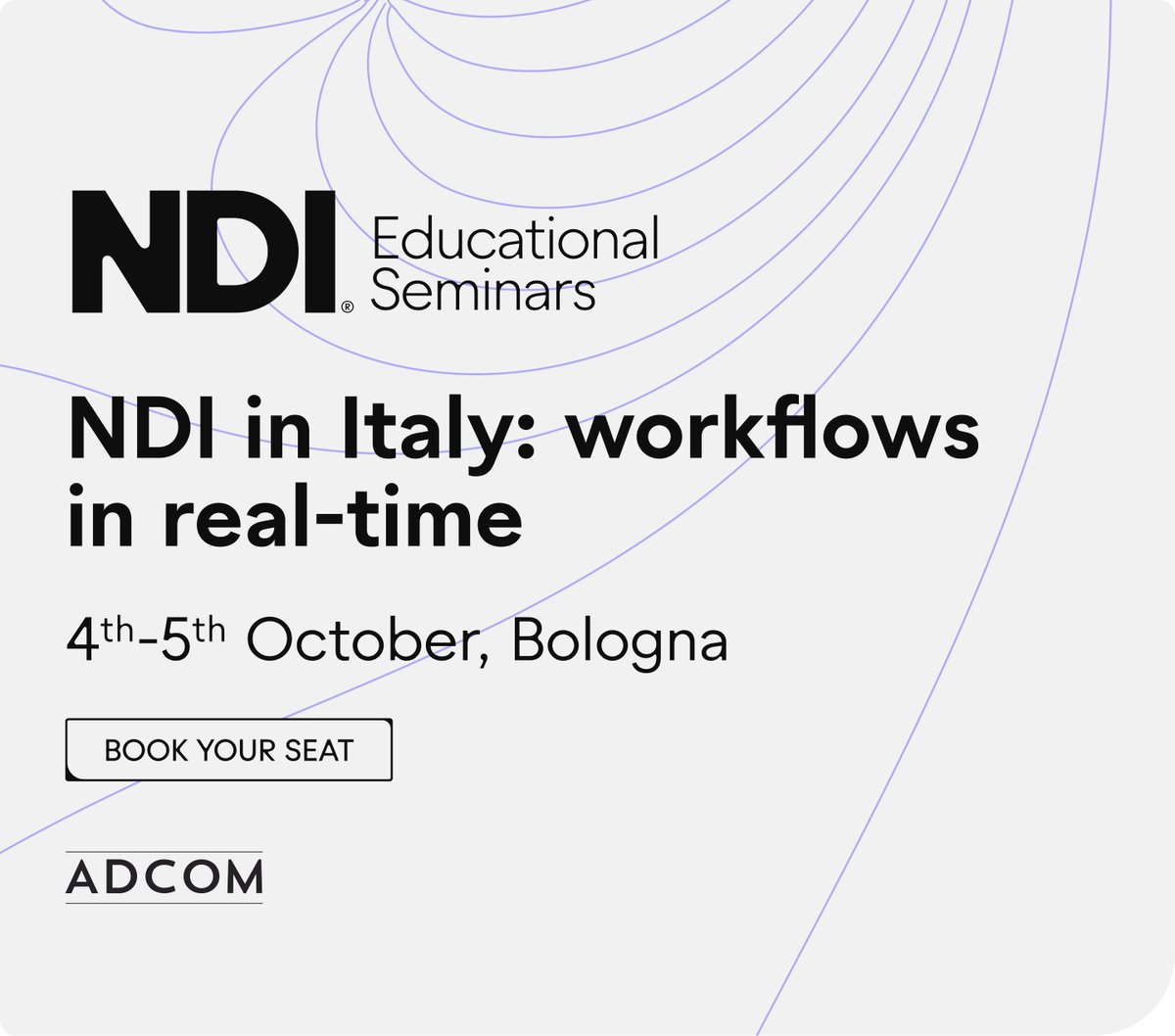 Register for our next educational seminar - NDI in Real-Time, our first seminar fully in Italian.

🗓️ 4th-5th October
📍  Bologna

Register here: ndi.video/events/ndi-in-…

#NDI #EducationalSeminar